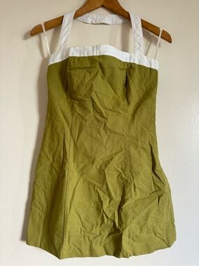 4th & Reckless Olive Green Sundress with White Trim
